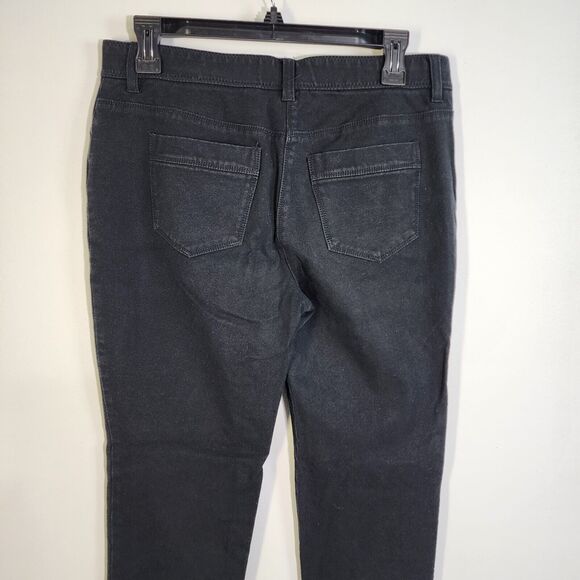 Chico's So Slimming Women Jean Sz 1 Medium 8 Stretch Black Denim Skinny Mid Rise - Picture 5 of 8